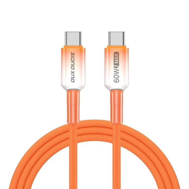 DUX DUCIS WLCM Series 60W Type-C to Type-C Transparent Gradient Braided Data Cable, Length