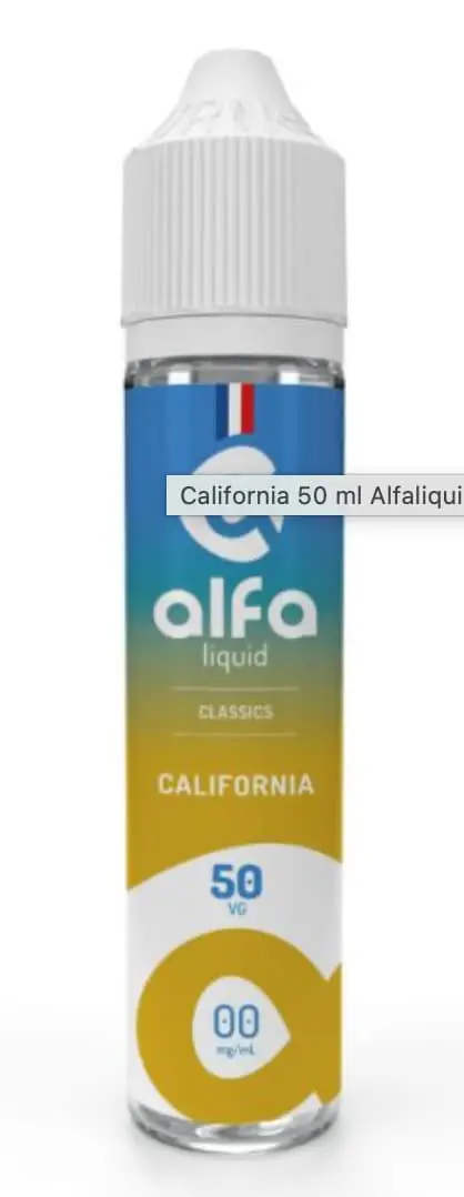 E-liquide California Alfaliquid – tabac blond caramel noix de coco – 50 mL