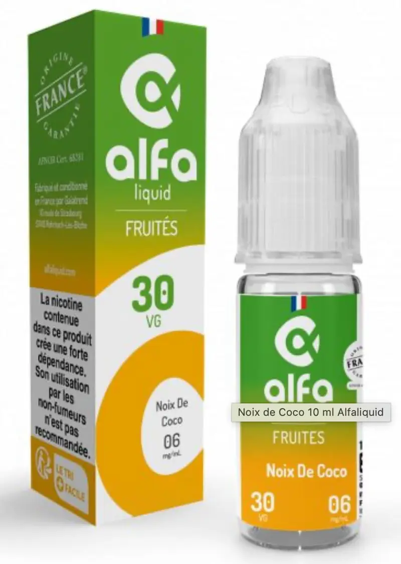 E-liquide Noix de Coco Alfaliquid – noix de coco – 10 mL
