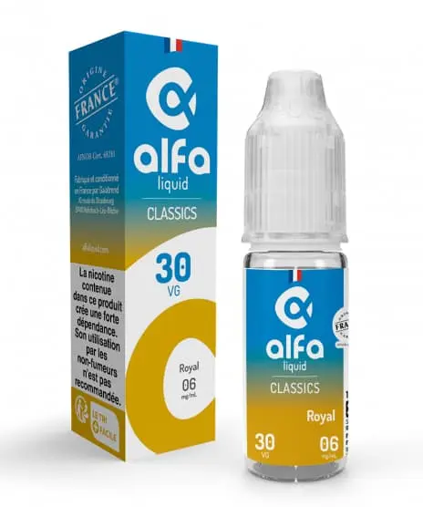 E-liquide Royal Alfaliquid – tabac blond caramel noix – 10 mL