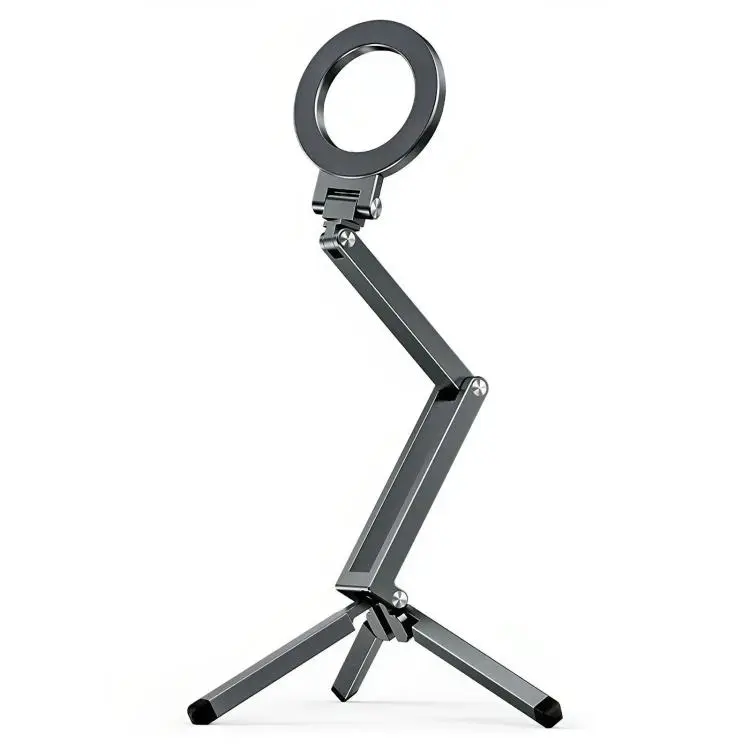 E08 Multi-Function Folding Aluminum Alloy Strong Magnetic Desktop Phone Holder Tripod