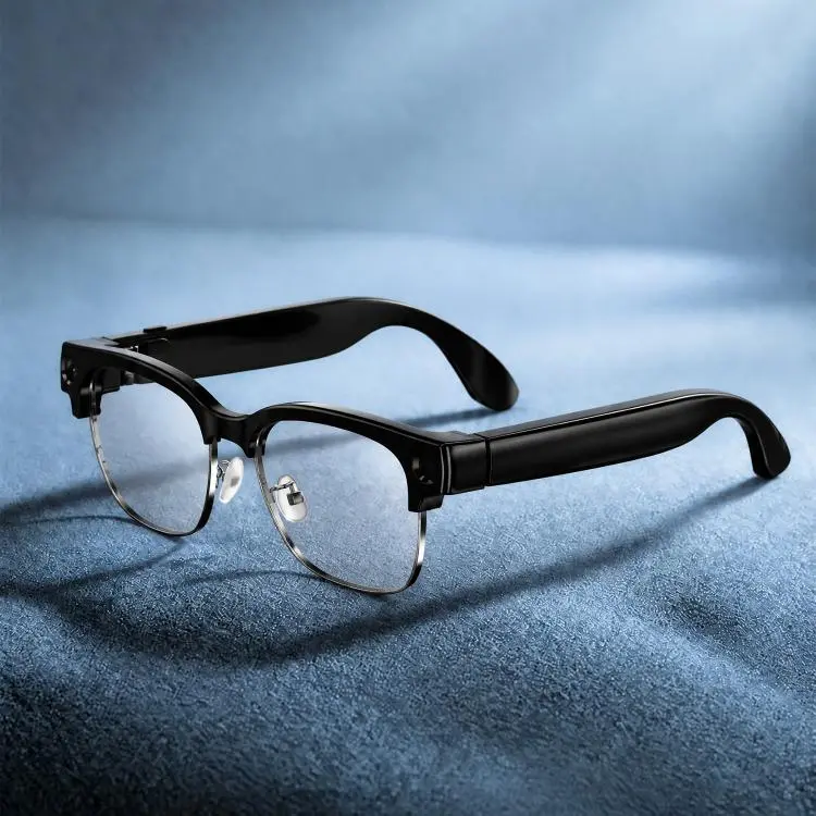 E09B Smart AI Glasses with 8MP HD Camera, BT Call, Video Recording, WiFi Transmission, Al Smart Voice Assistant(Black)