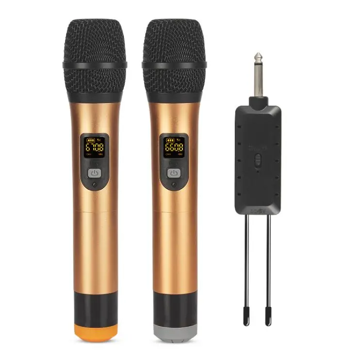 E11 1 to 2 UHF Wireless Dynamic Handheld Microphone(Gold)