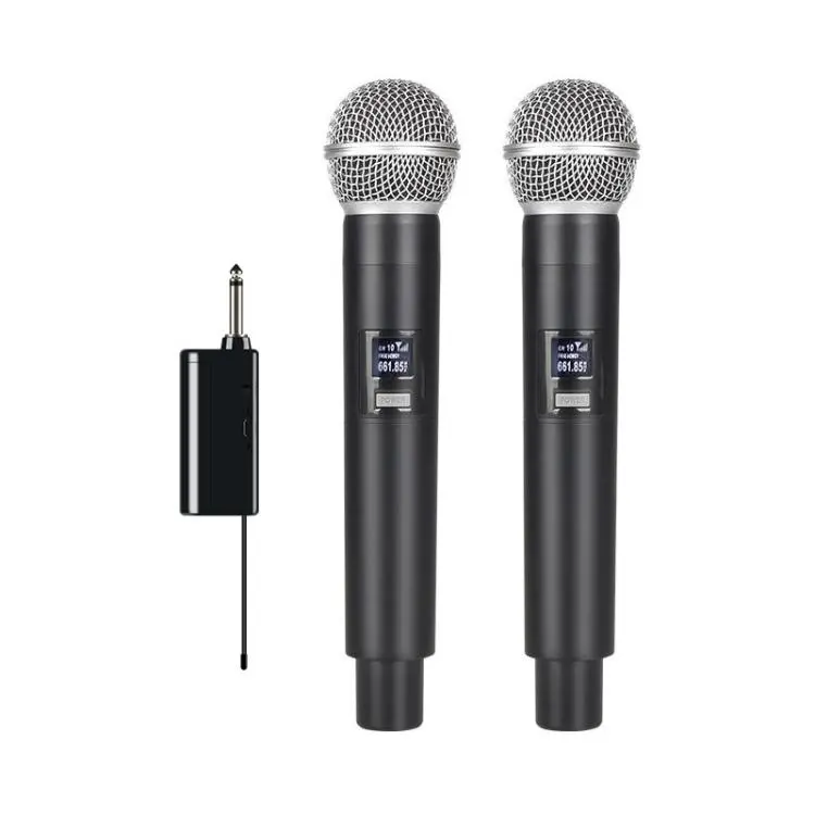 E5 1 to 2 Handheld UHF Wireless Microphone(Black Grey)