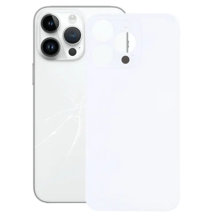 Easy Replacement Big Camera Hole Glass Back Battery Cover for iPhone 14 Pro(Silver)