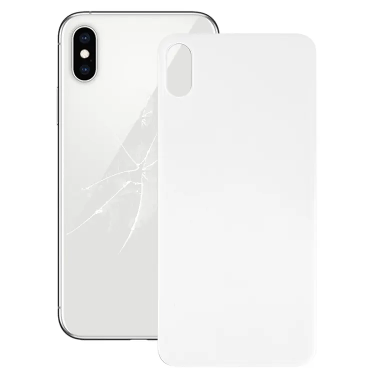 Easy Replacement Big Camera Hole Glass Back Battery Cover with Adhesive for iPhone XS(White)