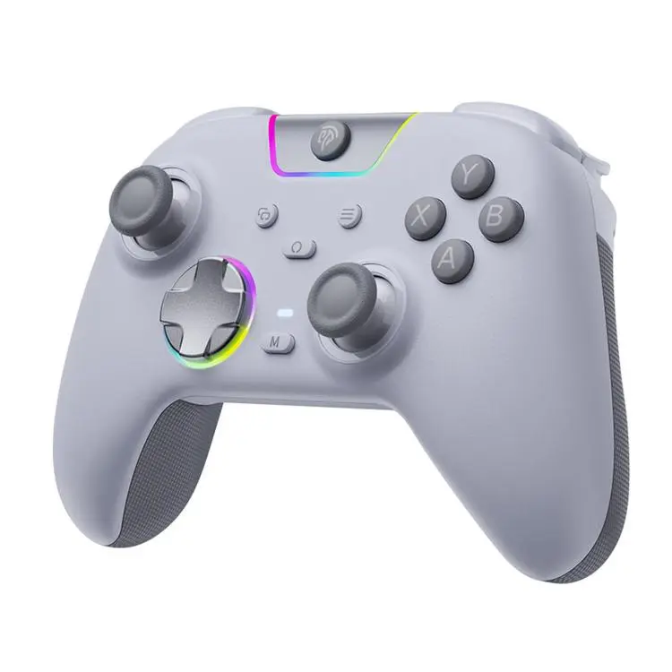 EasySMX X05Pro Wireless PC Gaming Controller Tri-Mode Hall Effect Gamepad with Dual-Stage Triggers & Silent Buttons for PC & Switch Grey White