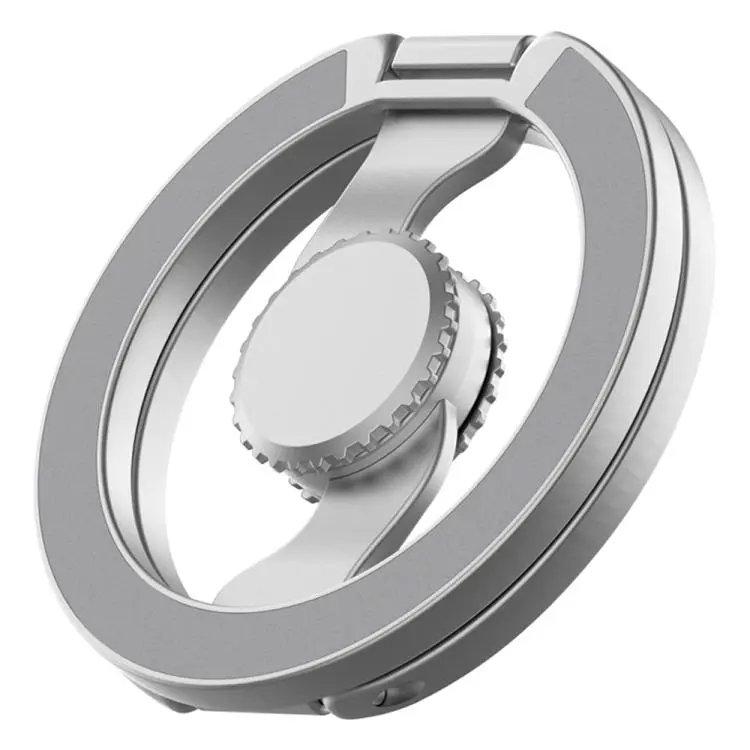 Electroplated Version Fully Foldable Fingertip Gyroscope Magnetic Phone Holder(Silver)