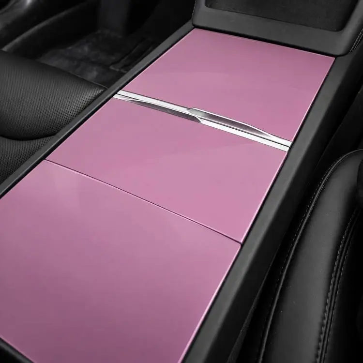 Electrostatic-Adsorption Silicone Center Console Mat For Tesla 2025+ Model Y Juniper / 2024+ Model 3 Highland(Purple)