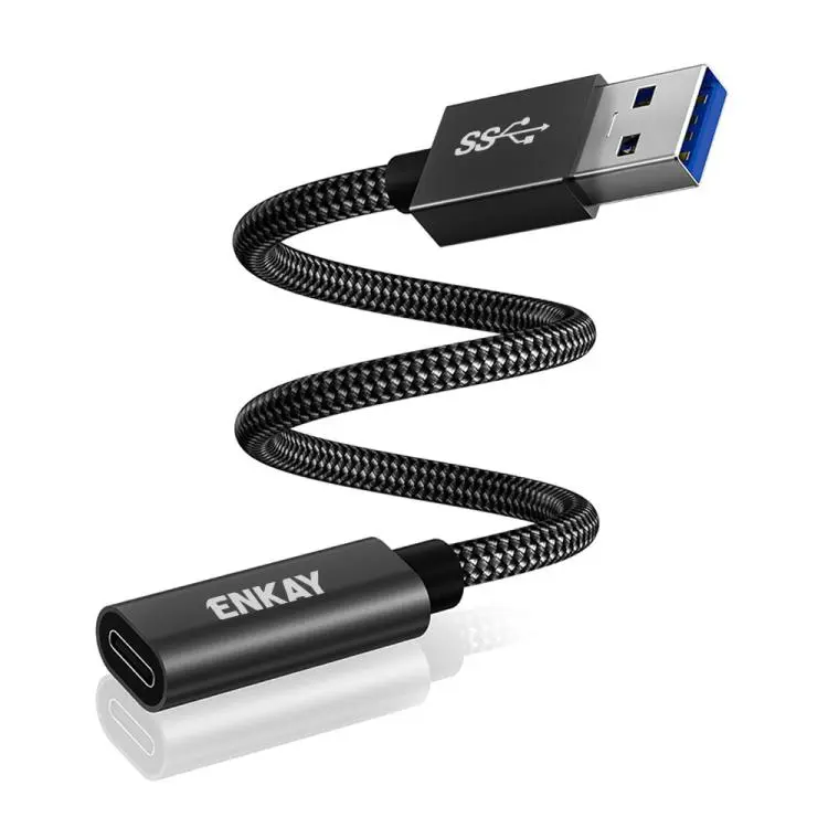 ENKAY ENK-AT136 10Gbps Female Type-C to Male USB 3.2 A Data Adapter 60W Fast Charging Cable, Length