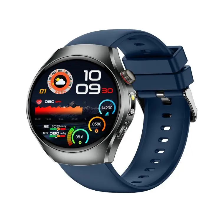 ET460 1.47 inch Color Screen BT Calling Smart Watch Silicone Strap, Support Health Monitoring / ECG(Blue)