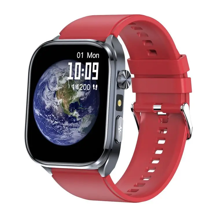 ET572 2.0 inch Color Screen Smart Watch Silicone Strap, Support Supports Health Monitoring / ECG(Red)