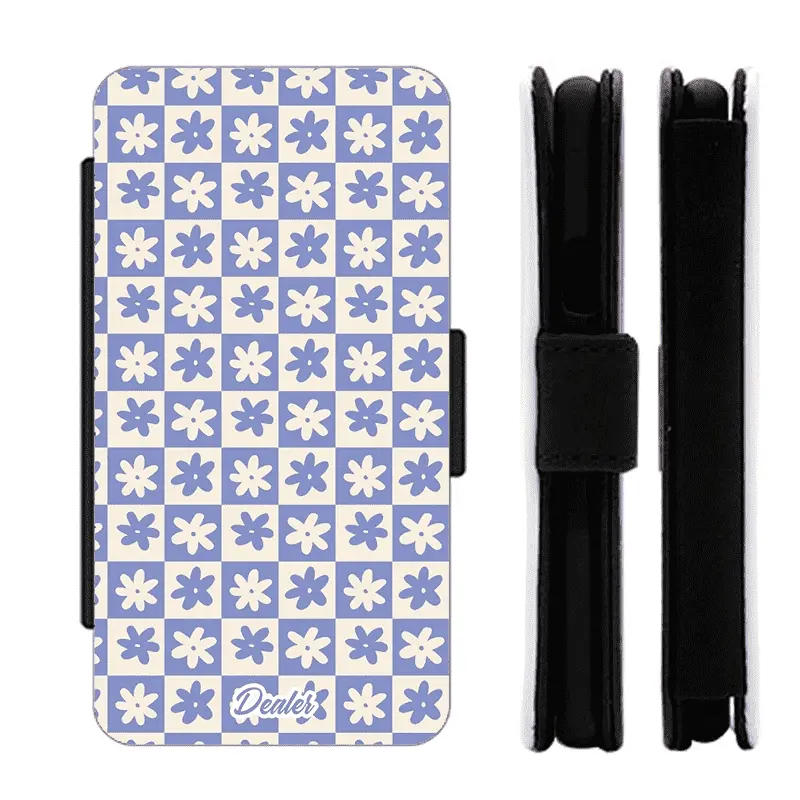 Etui Carré Bleu Fleurs