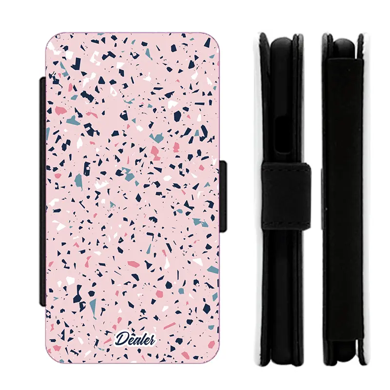 Etui Terrazzo rose et bleu