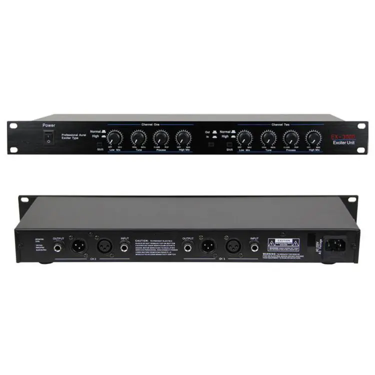 EX3000 Professional Aural Exciter Dual-Channel 1U Rackmount Audio Processor With DSP Reverb, EU Plug