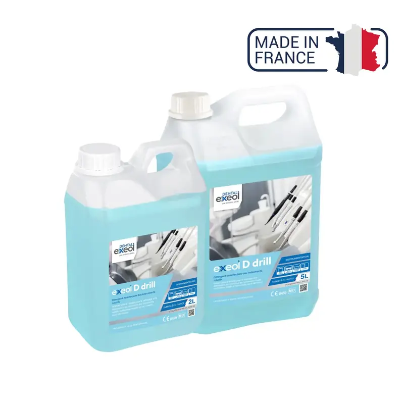 Exeol D drill - Détergent désinfectant des instruments rotatifs - 2L et 5L - Sodel
