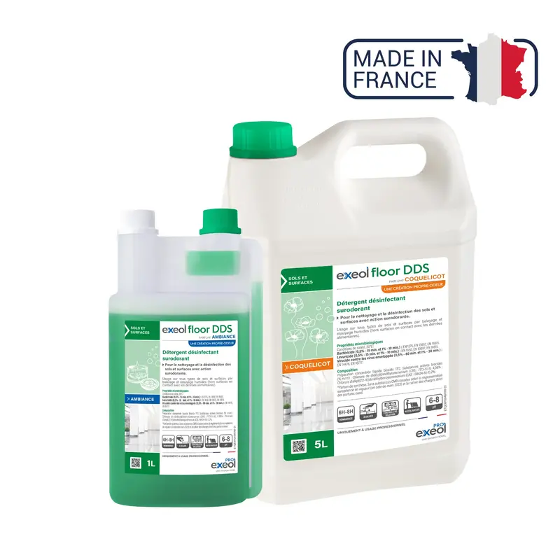 Exeol Floor DDS - Détergent désinfectant surodorant sols et surfaces - Sodel