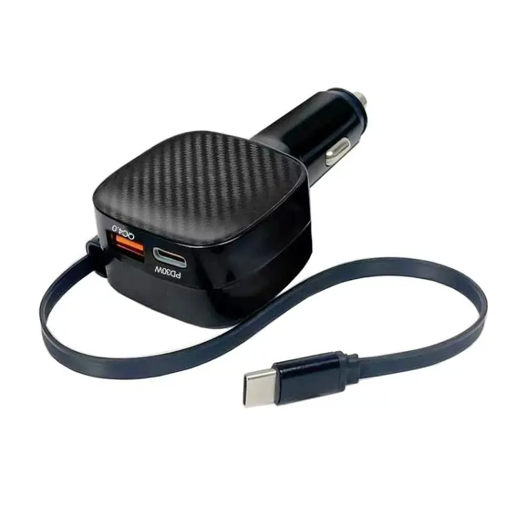 F02 70cm Type-C Cable + PD3.0 + USB 3 in 1 Car Charger