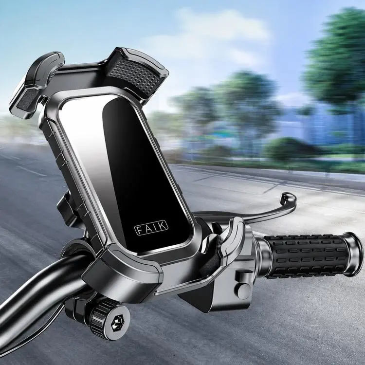 F1 Motorcycle Bicycle 360-Degree Rotating Navigation Phone Holder, Mirror-Finish Handlebar Style(Black)
