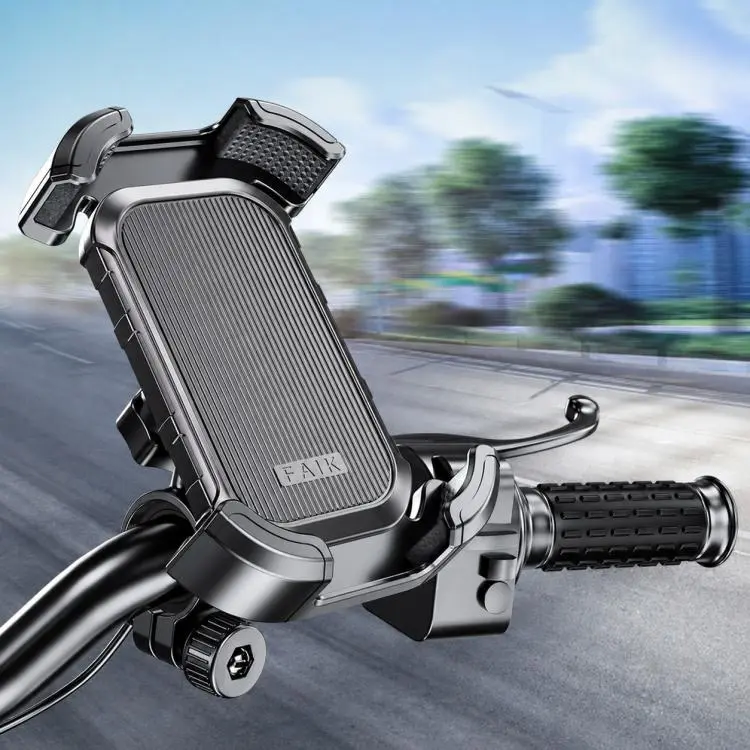 F1 Motorcycle Bicycle 360-Degree Rotating Navigation Phone Holder, Textured Handlebar Style(Black)