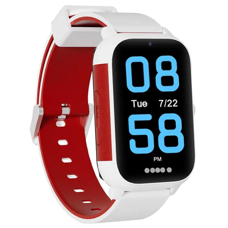 FA96 1.57-inch Screen 4G Network GPS Tracking Kids Smart Watch(White Red)