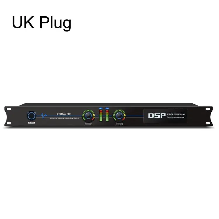 FBX220 DSP Digital Feedback Suppressor Professional Anti-Howling Processor For Microphones(UK Plug)