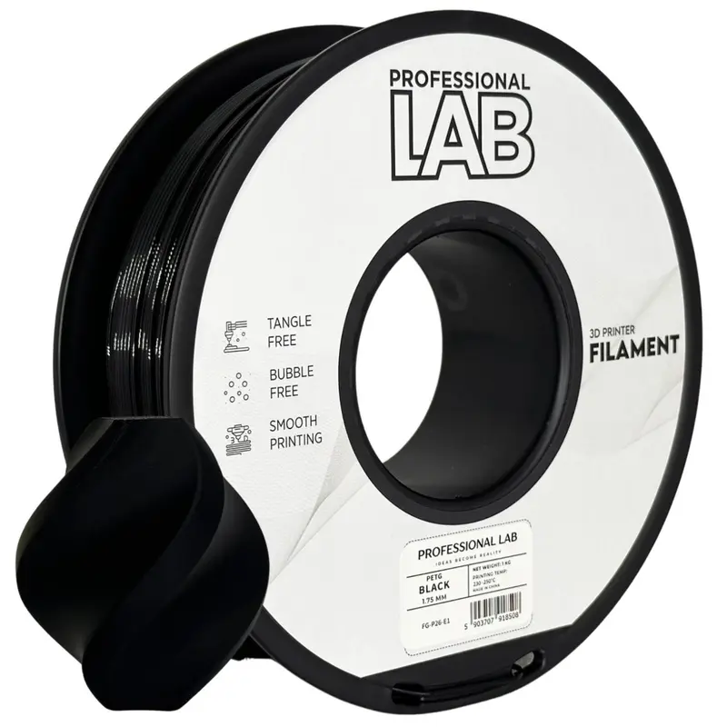 Filamento PETG Professional Lab – Nero 1 kg, 1,75 mm