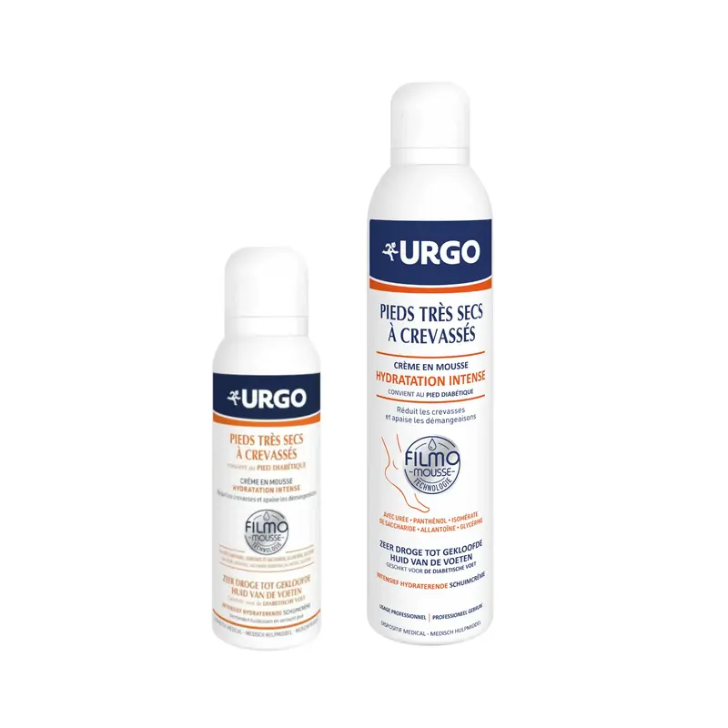 Filmomousse - Hydratation intense pieds très secs à crevassés - 2 contenances - Urgo