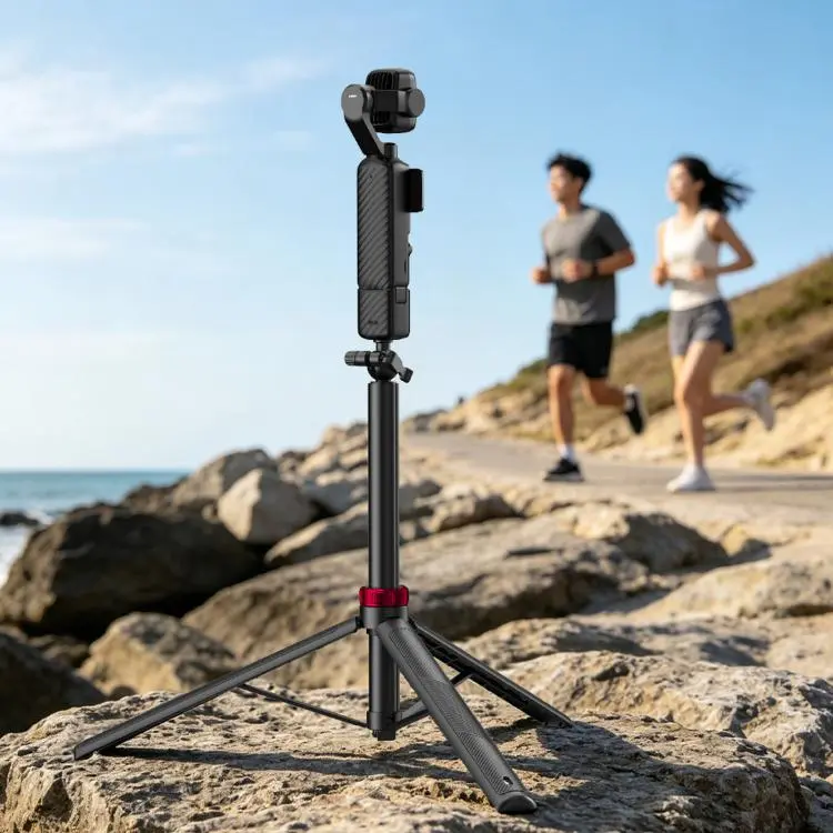 Flymile Ball-head Selfie Extension Rod Tripod For DJI, Insta360, GoPro and Other Action Cameras(Black)