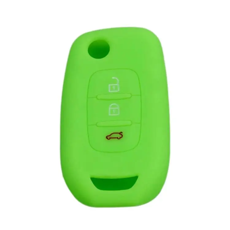 Folding 3-Button Silicone Key Cover For Renault Koleos / Espace / Kadjar(Green)
