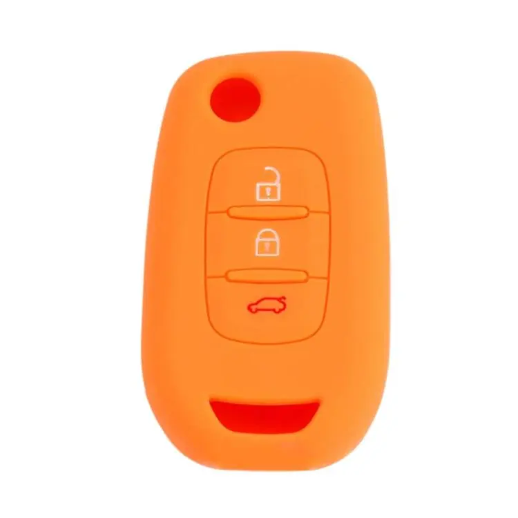 Folding 3-Button Silicone Key Cover For Renault Koleos / Espace / Kadjar(Orange)
