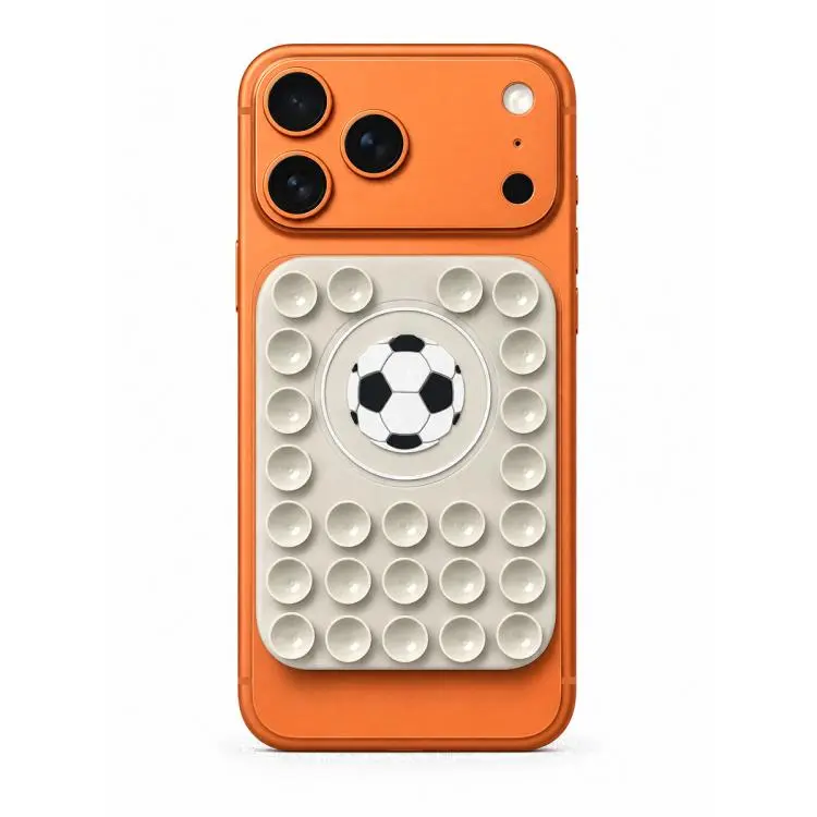 Football Reusable Silicone Magnetic Phone Holder(Beige)