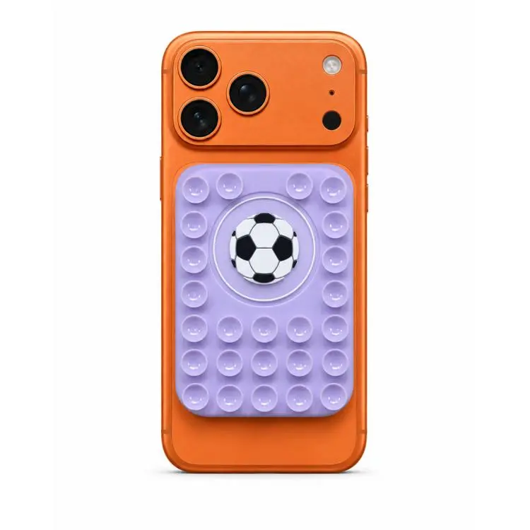 Football Reusable Silicone Magnetic Phone Holder(Lavender)