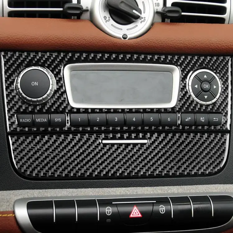 For 2011-2015 Benz Smart Fortwo 2pcs /Set CD Panel Stickers(Black)