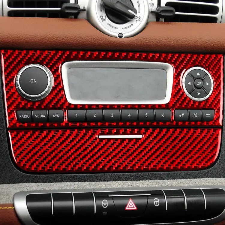 For 2011-2015 Benz Smart Fortwo 2pcs /Set CD Panel Stickers(Red)