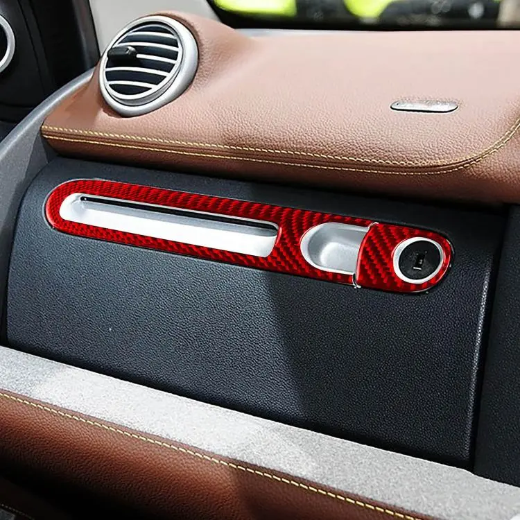 For 2011-2015 Mercedes-Benz Smart Right-Hand Drive 2pcs /Set Glove Box Handle Stickers(Red)