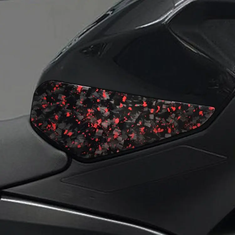 For 2019-2023 Kawasaki Ninja 400 2pcs /Set Steering Wheel Side Stickers(Forged Gold Foil Red)