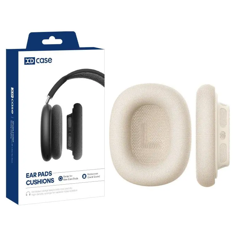 For AirPods Max 2 XDcase 1 Pair Mesh Fabric Magnetic Replacement Sponge Ear Pads(Starlight)