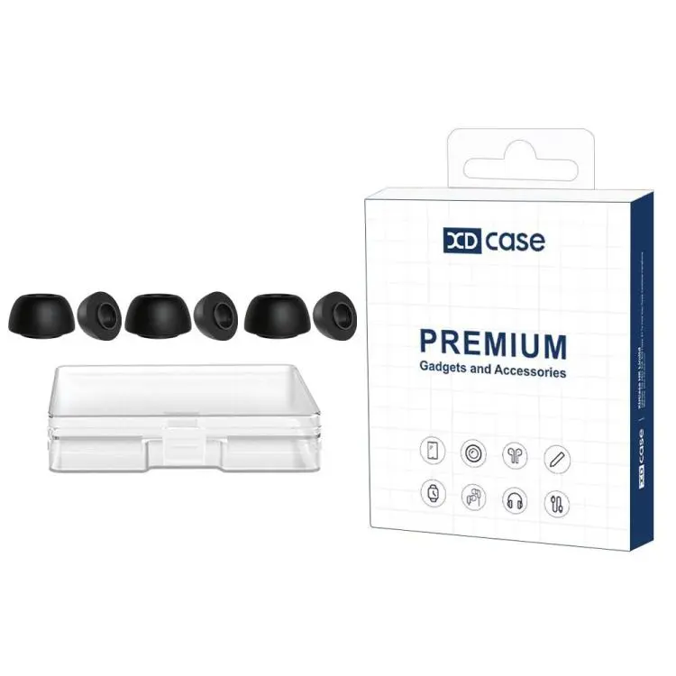 For AirPods Pro 3 XDcase 3 Pairs Replacement Memory Foam Ear Tips, M Size(Black)