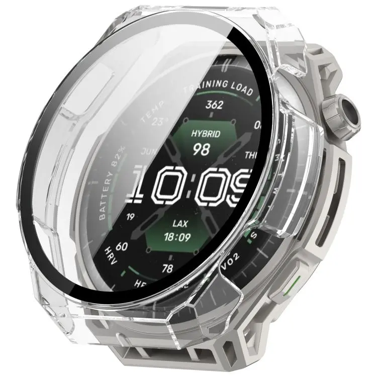 For Amazfit Balance 3 Tempered Glass Film Integrated PC Watch Protective Case(Transparent)