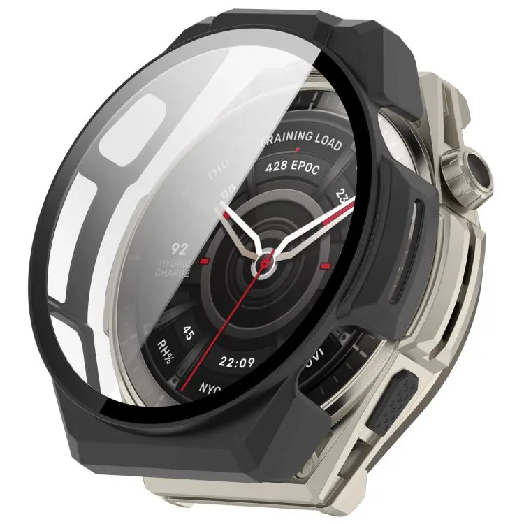For Amazfit Balance Ultra Tempered Glass Film Integrated PC Watch Protective Case(Matte Black)