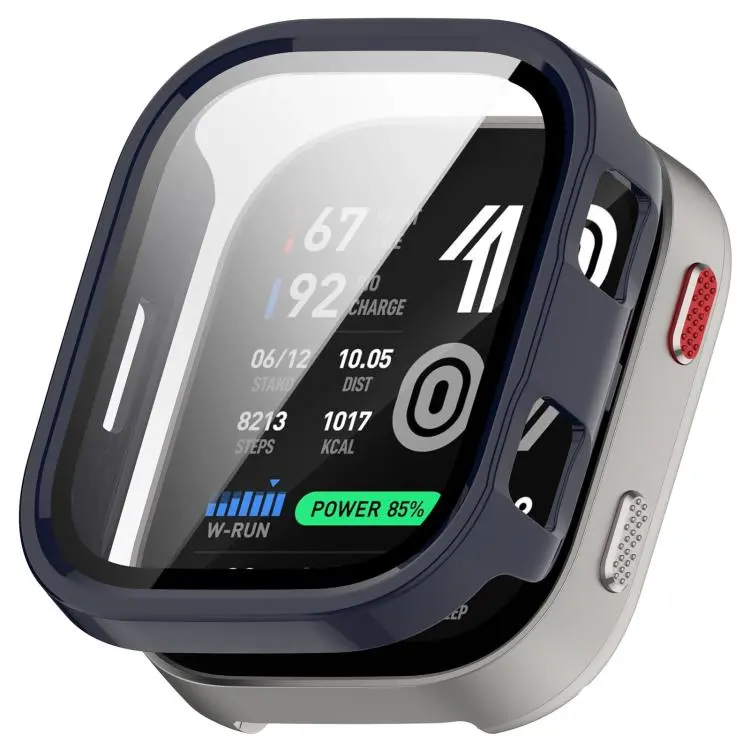 For Amazfit Bip Max Tempered Film Integrated PC Watch Protective Case(Ink Blue)