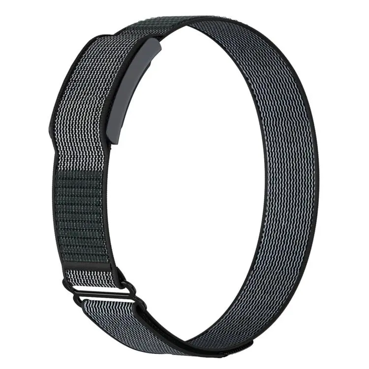 For Amazfit Helio Strap Nylon Hook and Loop Fastener Watch Band Armband(Black Gray)