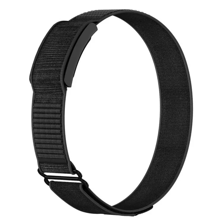 For Amazfit Helio Strap Nylon Hook and Loop Fastener Watch Band Armband(Black)
