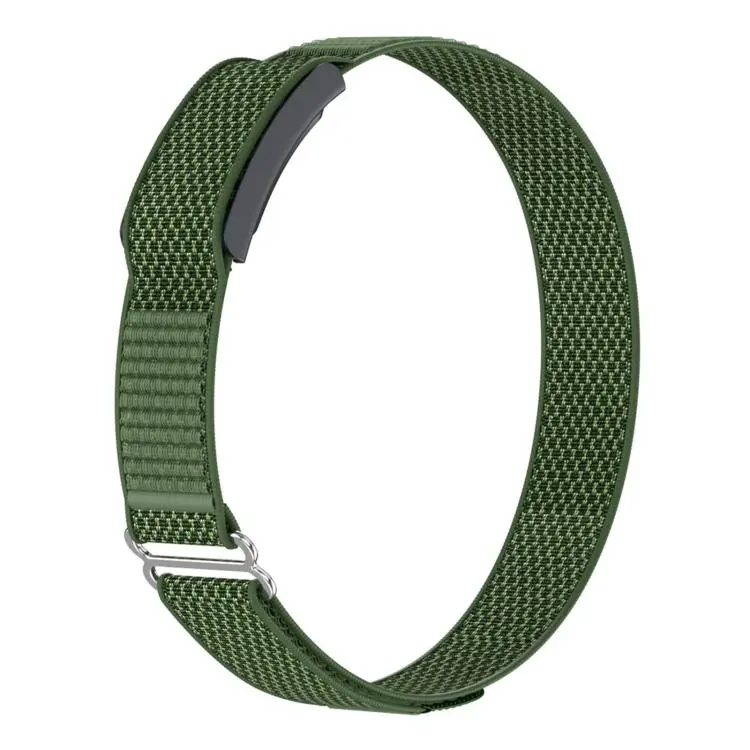 For Amazfit Helio Strap Nylon Hook and Loop Fastener Watch Band Armband(Green)
