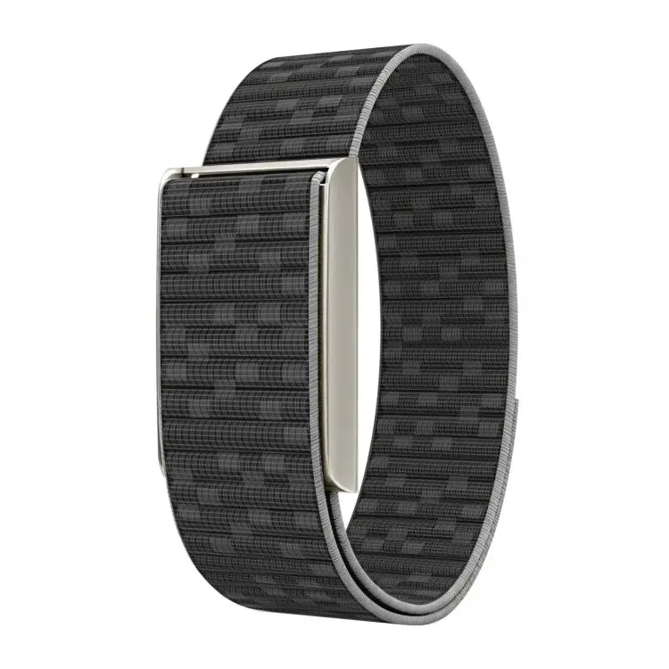 For Amazfit Helio Strap Watch Frame Integrated Nylon Hook and Loop Fastener Watch Band(Black+Silver)