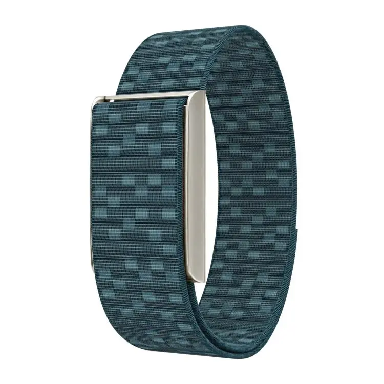 For Amazfit Helio Strap Watch Frame Integrated Nylon Hook and Loop Fastener Watch Band(Blue+Silver)