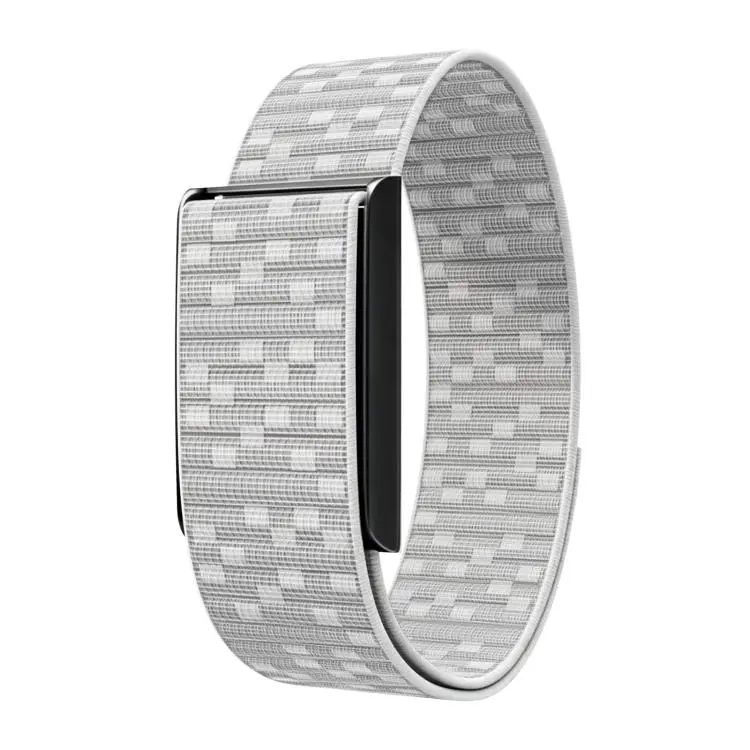 For Amazfit Helio Strap Watch Frame Integrated Nylon Hook and Loop Fastener Watch Band(Seashell White+Black)