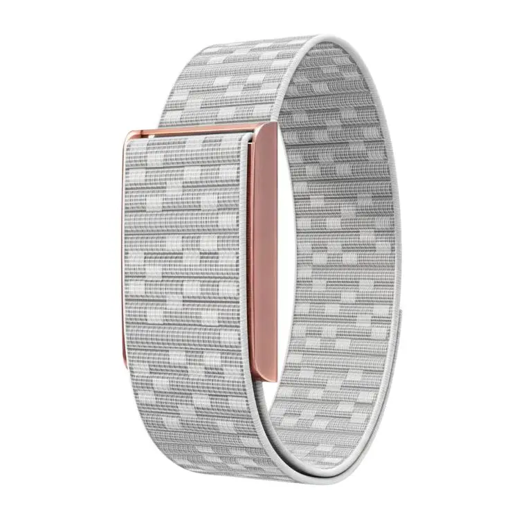 For Amazfit Helio Strap Watch Frame Integrated Nylon Hook and Loop Fastener Watch Band(Seashell White+Rose Gold)