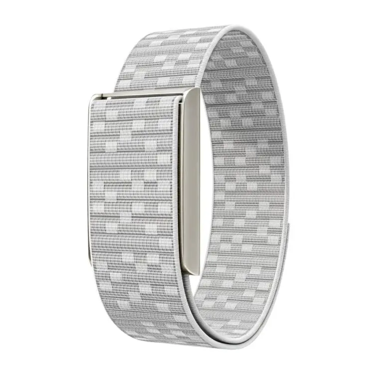 For Amazfit Helio Strap Watch Frame Integrated Nylon Hook and Loop Fastener Watch Band(Seashell White+Silver)